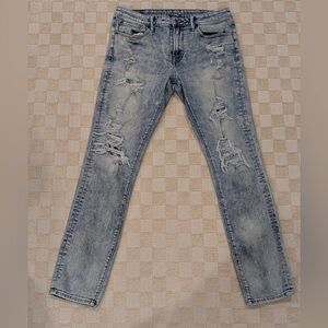 American Eagle Men’s Skinny Light Wash Distressed Jeans Size 34x34